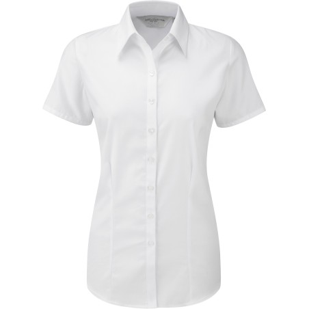 Ladies\\\' Short-Sleeved Herringbone Shirt
