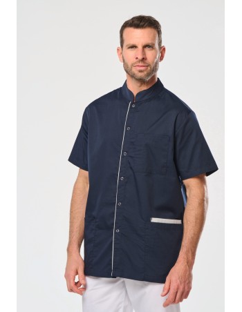 Blusa polialgodón con botones a presión hombre