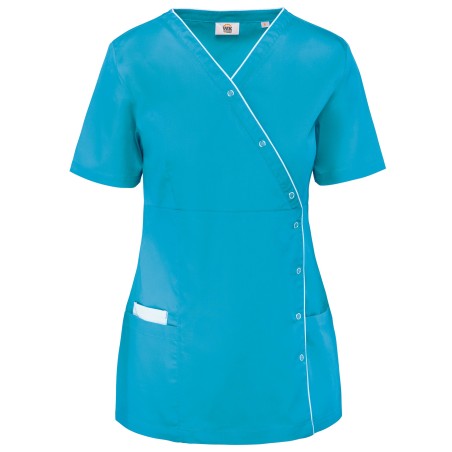 Ladies’ polycotton smock with press studs