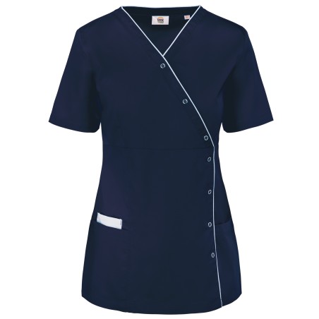 Ladies’ polycotton smock with press studs