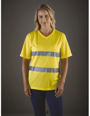 Camiseta cuello de pico Top Cool de Alta Visibilidad