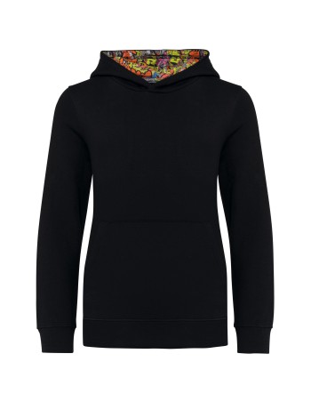 Sudadera con capucha de forro contrastado infantil 2