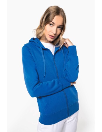 Sudadera con capucha y cremallera ecorresponsable mujer