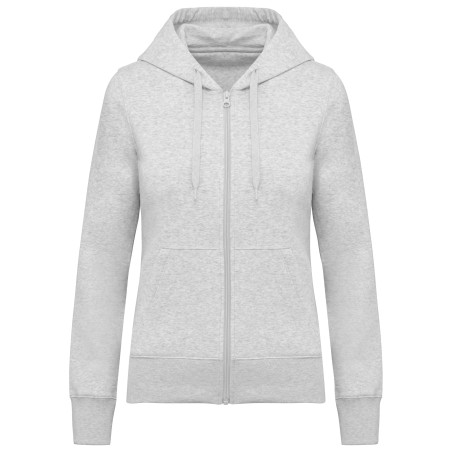 Sudadera con capucha y cremallera ecorresponsable mujer