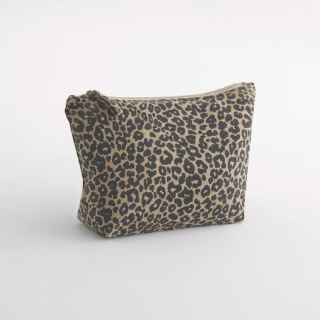 Estuche de lona con estampado de leopardo