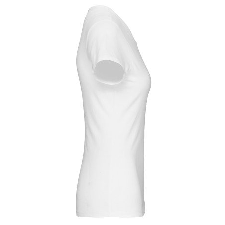 Camiseta con elastano cuello de pico mujer