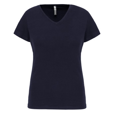 Camiseta con elastano cuello de pico mujer