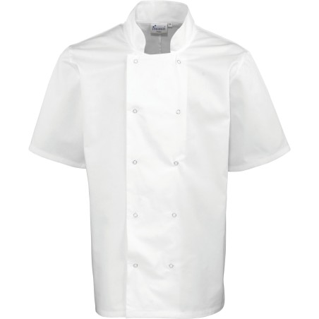 Studded Front Short-SleevedChef\\\'s Jacket