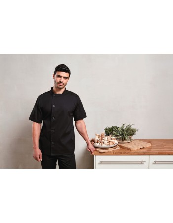 ‘Essential’ short-sleeved chef’s jacket.