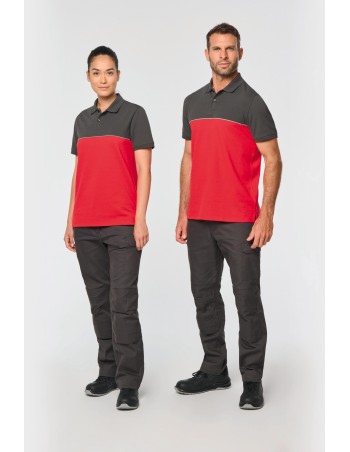 Recycled two-tone short sleeves poloshirt