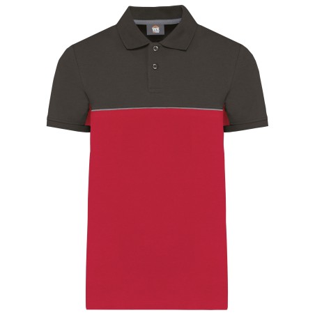 Recycled two-tone short sleeves poloshirt