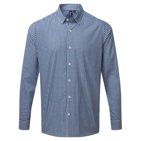 Large-check gingham shirt