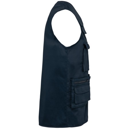Unisex lined multi-pocket polycotton vest