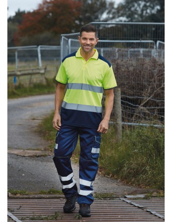 Hi-vis two-tone polo shirt