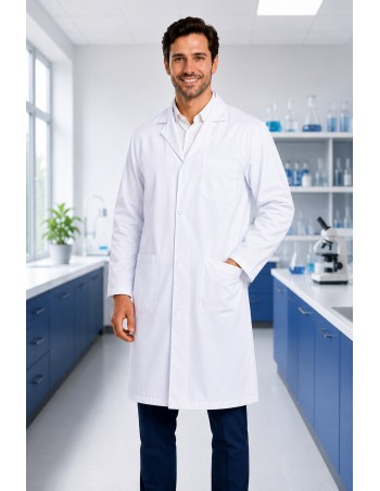 BATA DE LABORATORIO BLANCA UNISEX PARA PRÁCTICAS