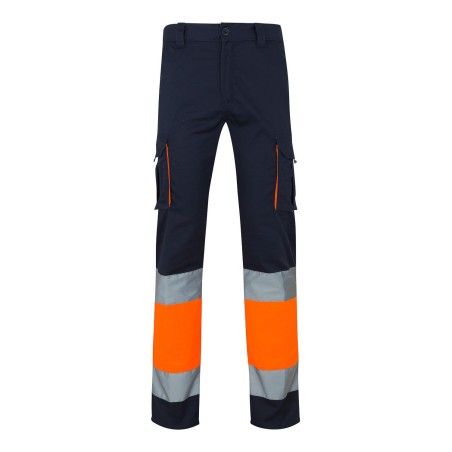 PANTALÓN DE TRABAJO ELÁSTCO CON BANDAS REFLECTANTES