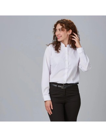 CAMISA NEGRA MUJER MAO HOSTELERÍA MANGA LARGA 2