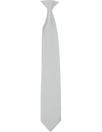 Corbata satinada con clip 2
