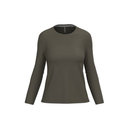 Camiseta manga larga y cuello redondo mujer