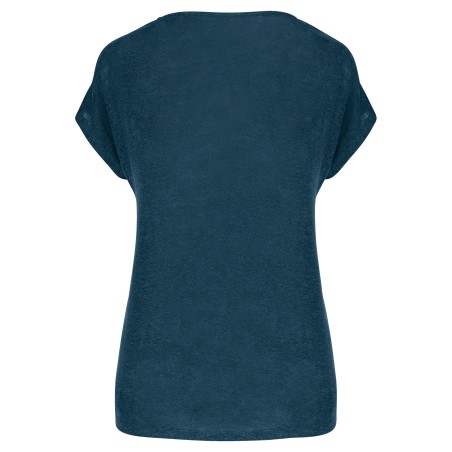 Camiseta lino cuello redondo mujer