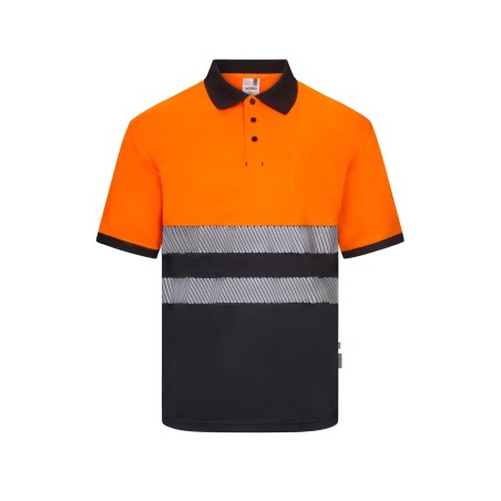 POLO AV BICOLOR REFLECTANTE M/C BANDAS SEGMENTADAS