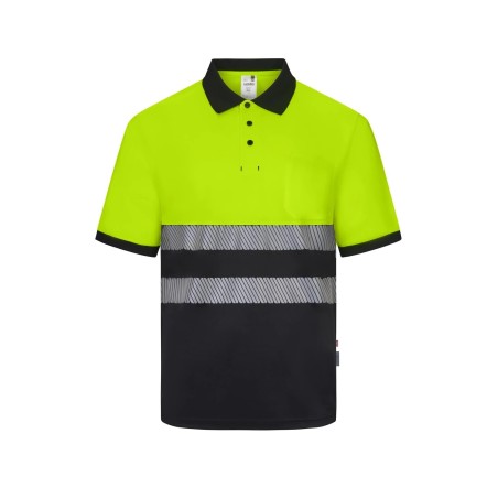 POLO AV BICOLOR REFLECTANTE M/C BANDAS SEGMENTADAS