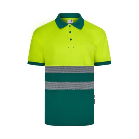 POLO AV BICOLOR REFLECTANTE M/C BANDAS SEGMENTADAS