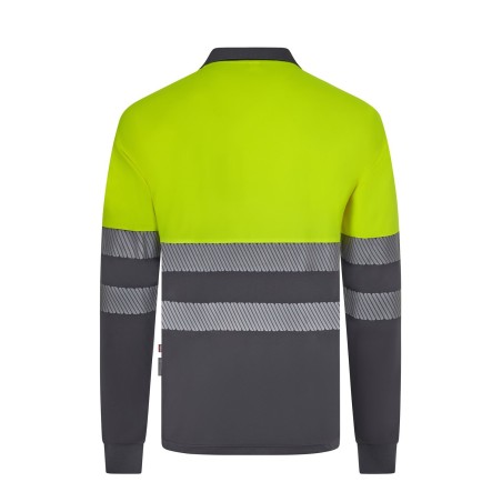 POLO AV BICOLOR REFLECTANTE M/L BANDAS SEGMENTADAS