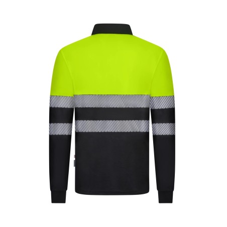 POLO AV BICOLOR REFLECTANTE M/L BANDAS SEGMENTADAS