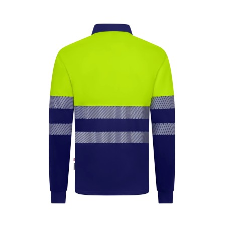 POLO AV BICOLOR REFLECTANTE M/L BANDAS SEGMENTADAS