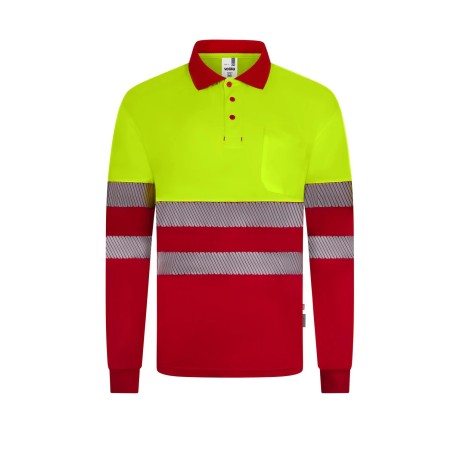 POLO AV BICOLOR REFLECTANTE M/L BANDAS SEGMENTADAS