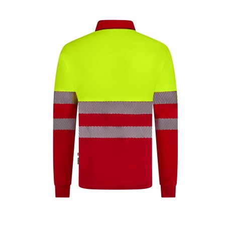 POLO AV BICOLOR REFLECTANTE M/L BANDAS SEGMENTADAS