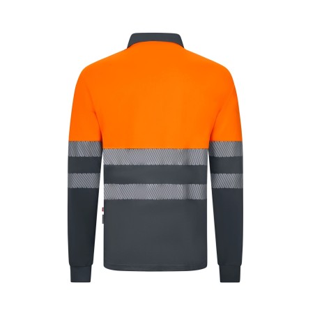 POLO AV BICOLOR REFLECTANTE M/L BANDAS SEGMENTADAS