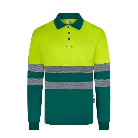 POLO AV BICOLOR REFLECTANTE M/L BANDAS SEGMENTADAS