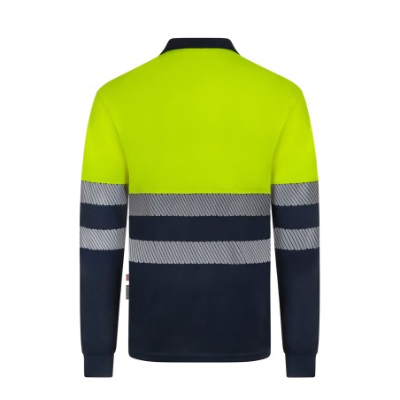 POLO AV BICOLOR REFLECTANTE M/L BANDAS SEGMENTADAS