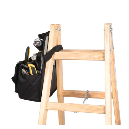 Bolsa de herramientas adaptable a escaleras portátiles