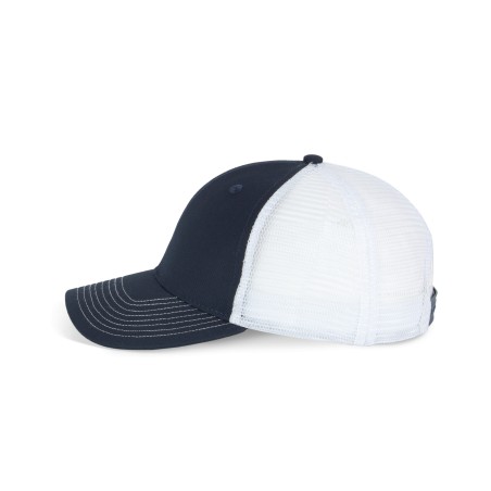 6 panel Trucker with contrast color stitching