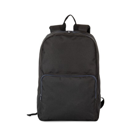 Backpack with contrasting zip fastenings