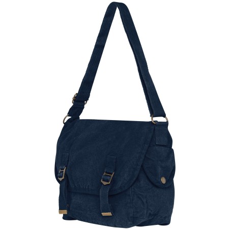 Eco-friendly washed effect messenger bag