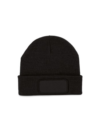 Recycled beanie with patch 2