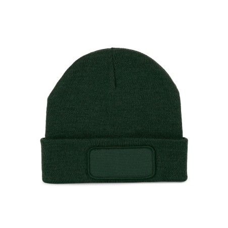 Recycled beanie with patch