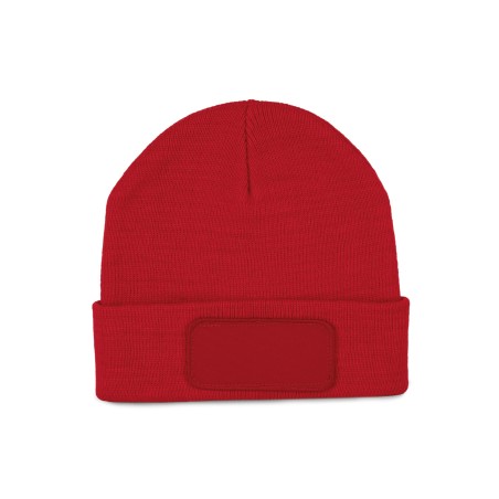 Recycled beanie with patch