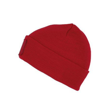 Recycled beanie with patch